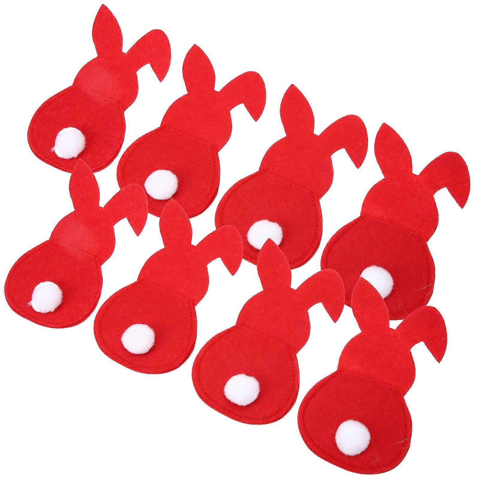 Party Tableware Holder Rabbit Shape Cutlery Bag for Candy Storage 24Pcs