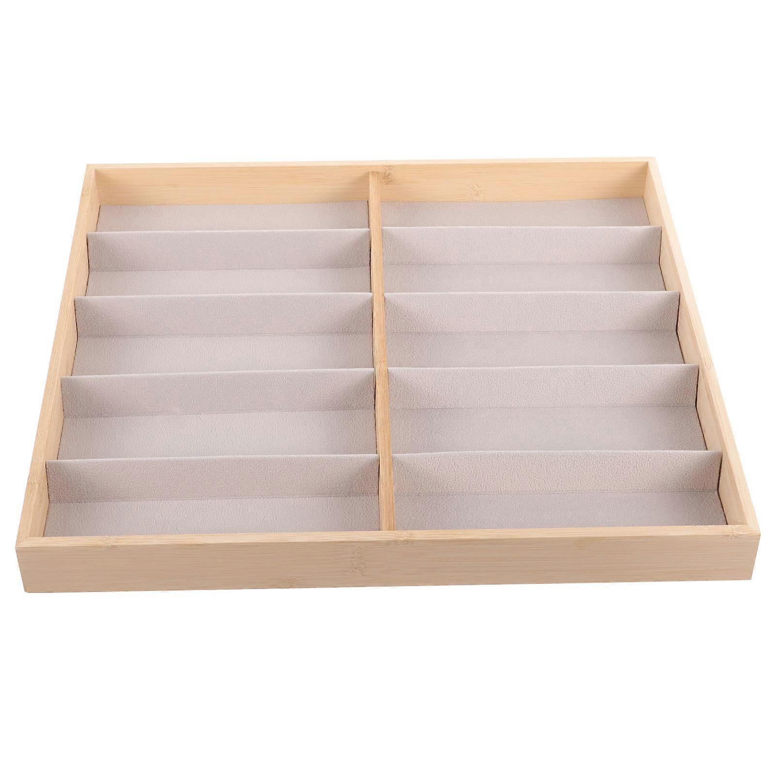 Sunglass Display Stand Bamboo Glasses Organizer for Storage 4Pcs
