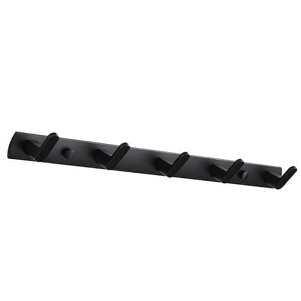 Wall Mounted Hooks for Hanging Clothes with 5 Hooks Black Space Aluminum 4Sets