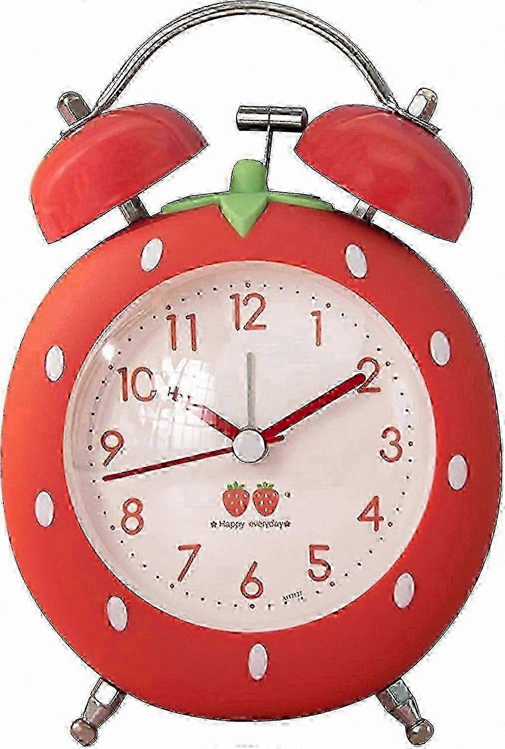 Kids Strawberry Alarm Clock with Backlight and Loud Twin Bell for Heavy Sleepers