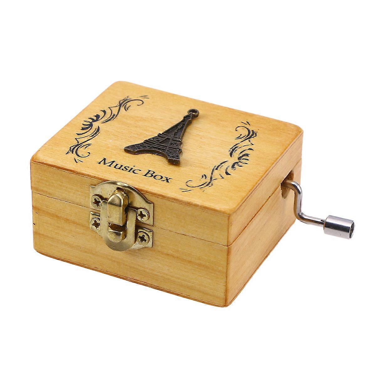 Miniature Music Box Hand-Operated Non Toxic Paint Rotating Base For Sweetheart Relatives 6.5x5.5x3.6cm 1Pack
