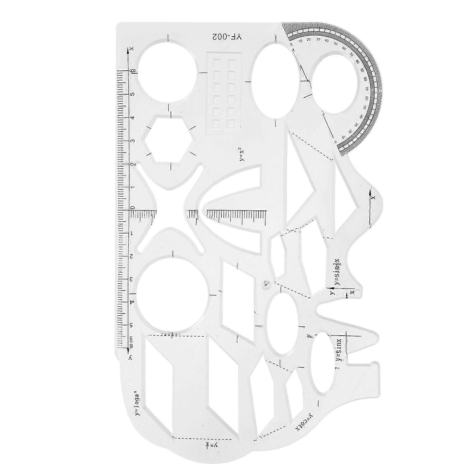 Drafting Template Ruler Geometric Drawing For Teachers Engineering Use 18.90X11.50X0.20CM 1Pack
