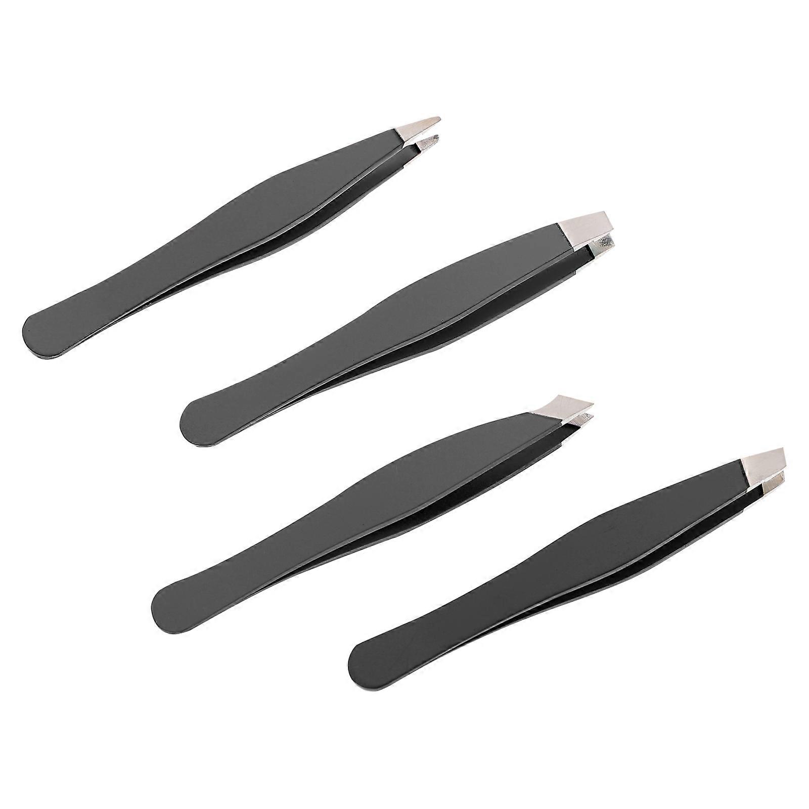 4Pcs Stainless Steel Brow Clips Cosmetic Tools for Daily Use Travel and Gifting in Black