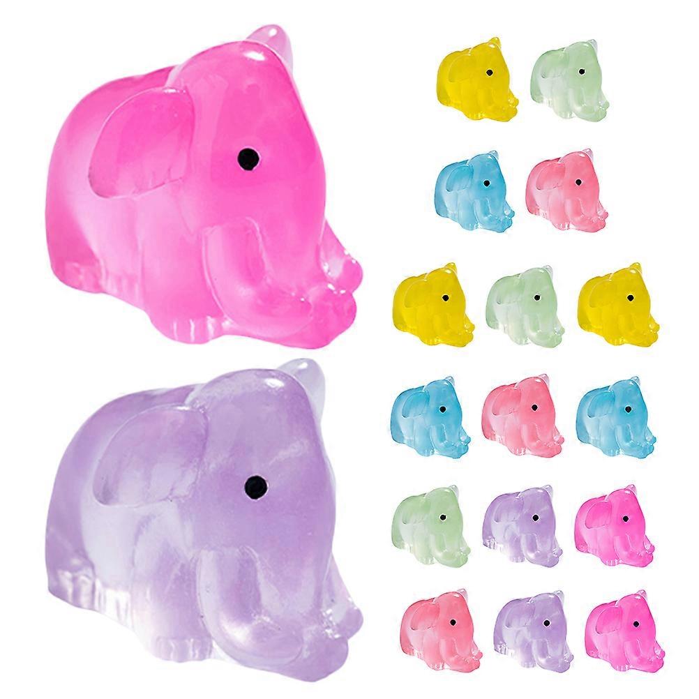 Glow in The Dark Resin Mini Elephant Figures for Decor 90Pcs Collection