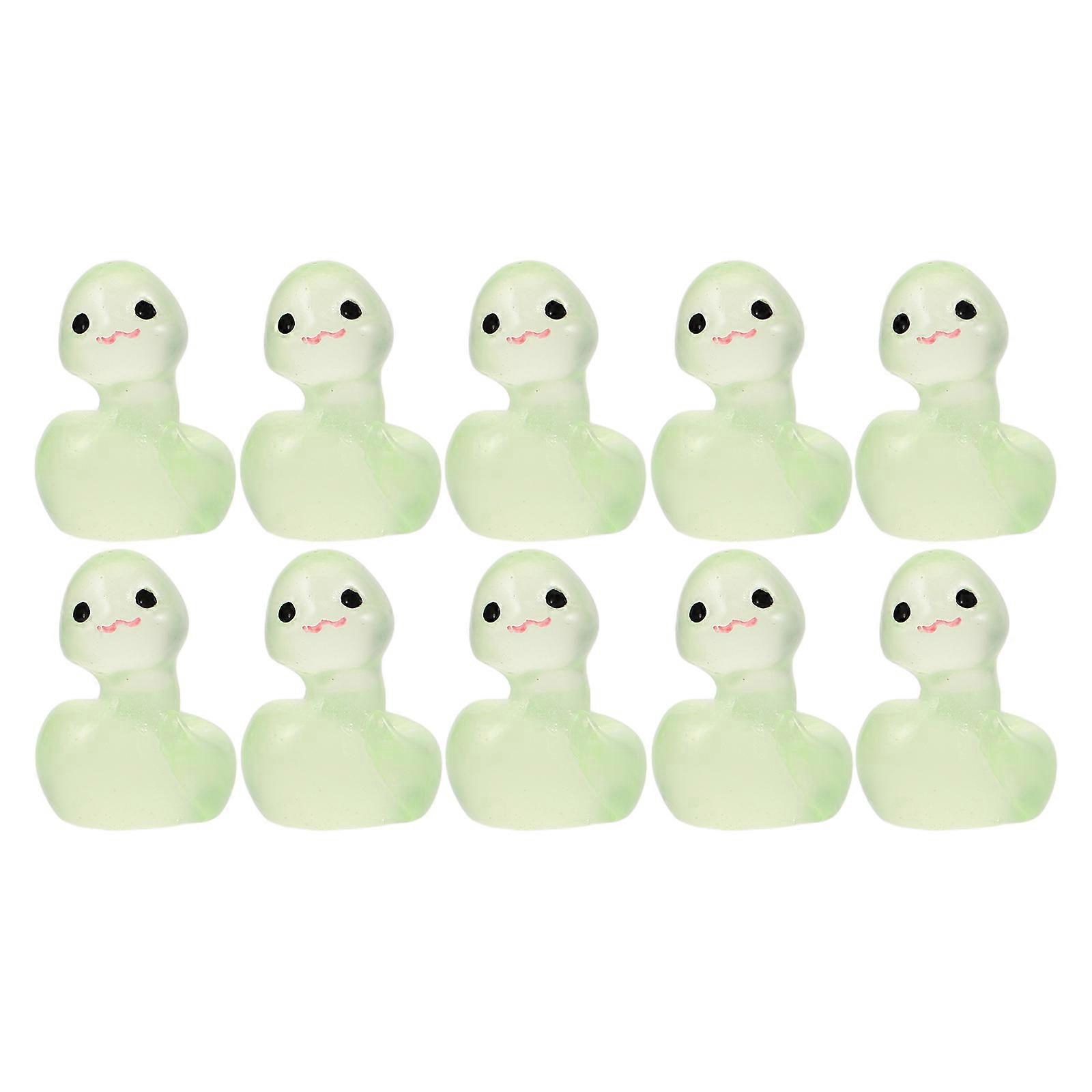 Year of The Snake Resin Snake Figurines for Home Decoration Glow in The Dark Light Green 10Pcs