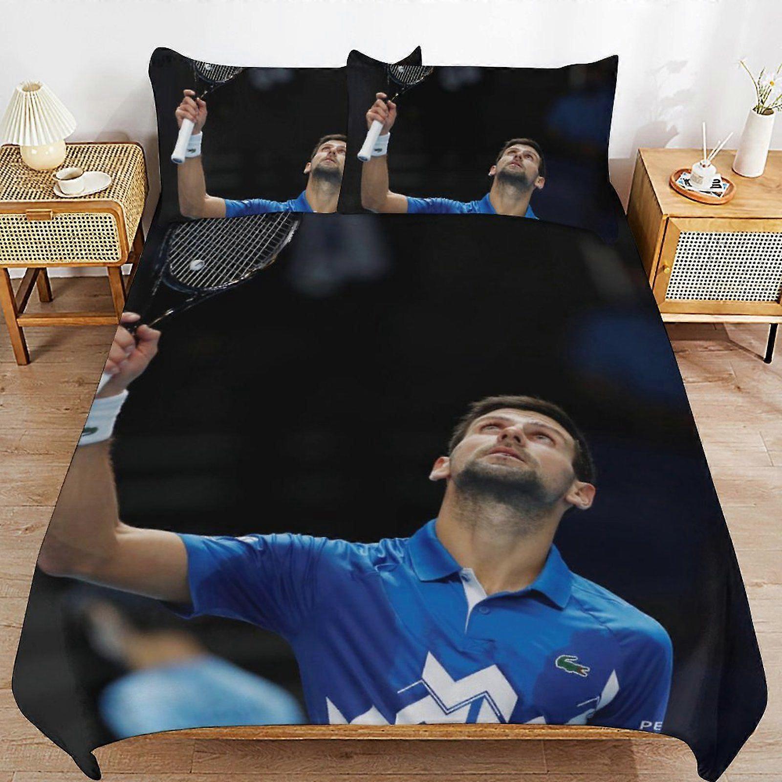 A426 Novak Djokovic Light Weave Long Sleep Support Soft Surface Gentle Zipper Duvet Cover Sets for Quiet Nights N426