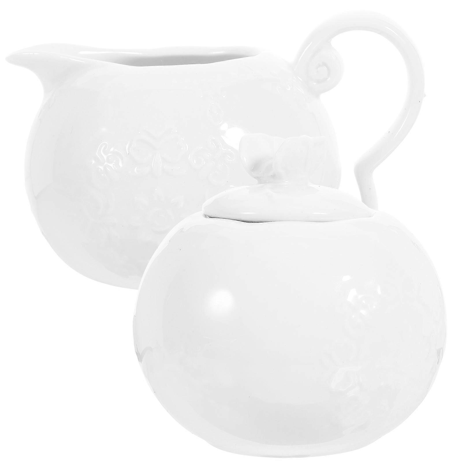 Washable Ceramic Storage Jars for Kitchen Simple and Elegant Sugar Pot 1Set