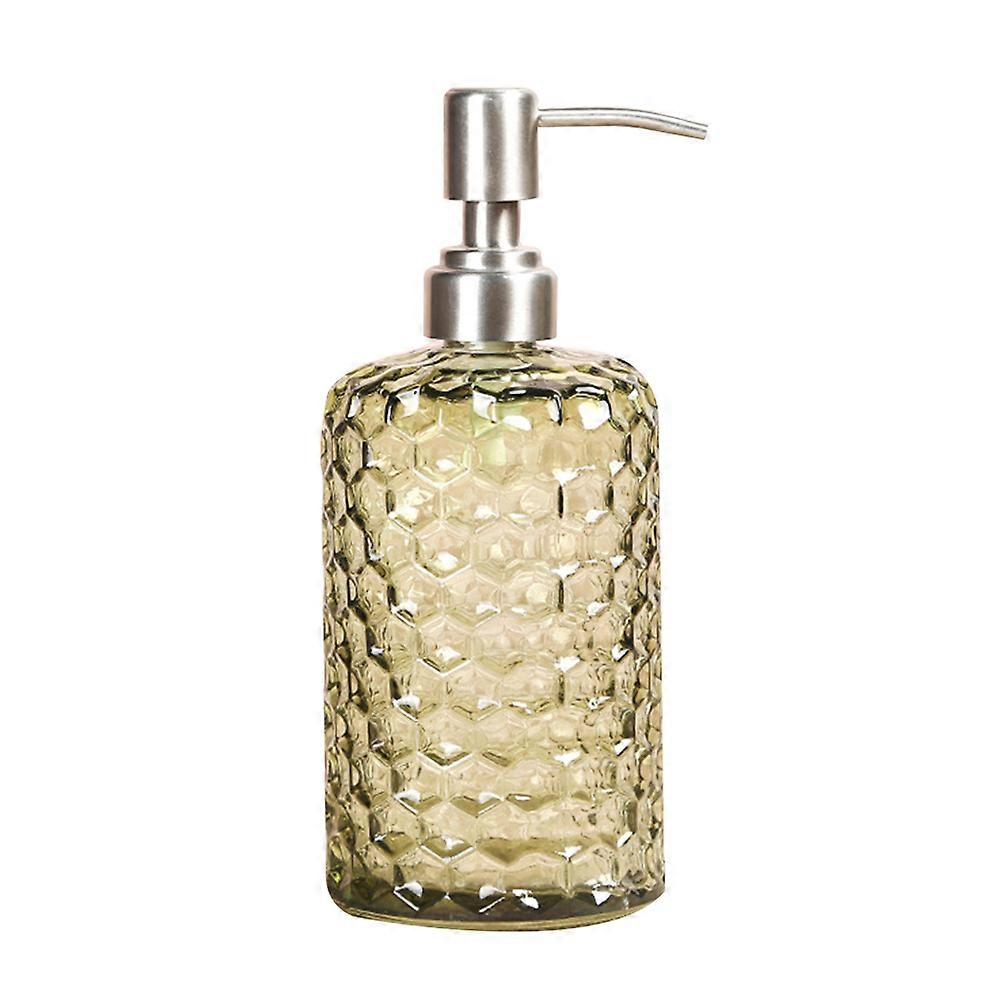 Empty Shampoo Container Glass Pump Bottle for Storage 3Pcs Green