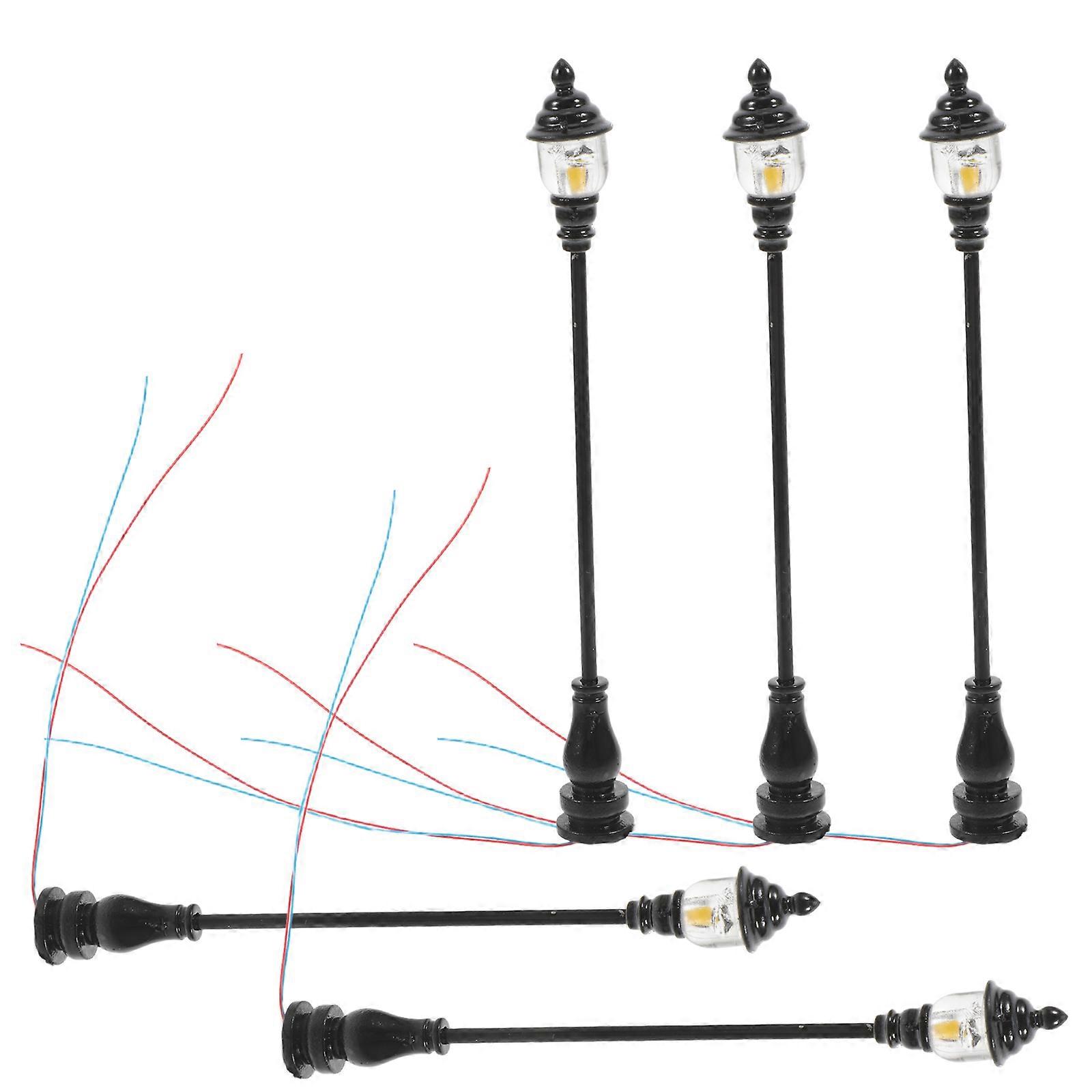 Yard Lamp Model Miniature Decor for Garden Scene 20Pcs Black