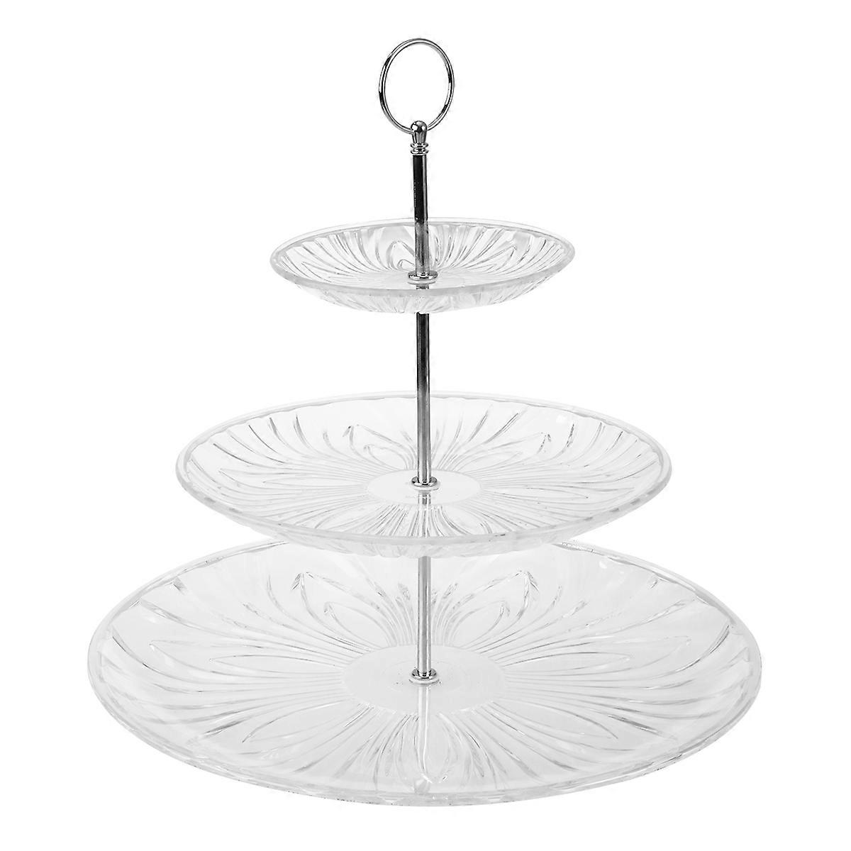 Afternoon Tea Tray Round Three Tiers Cake Display Stand for 2Pcs