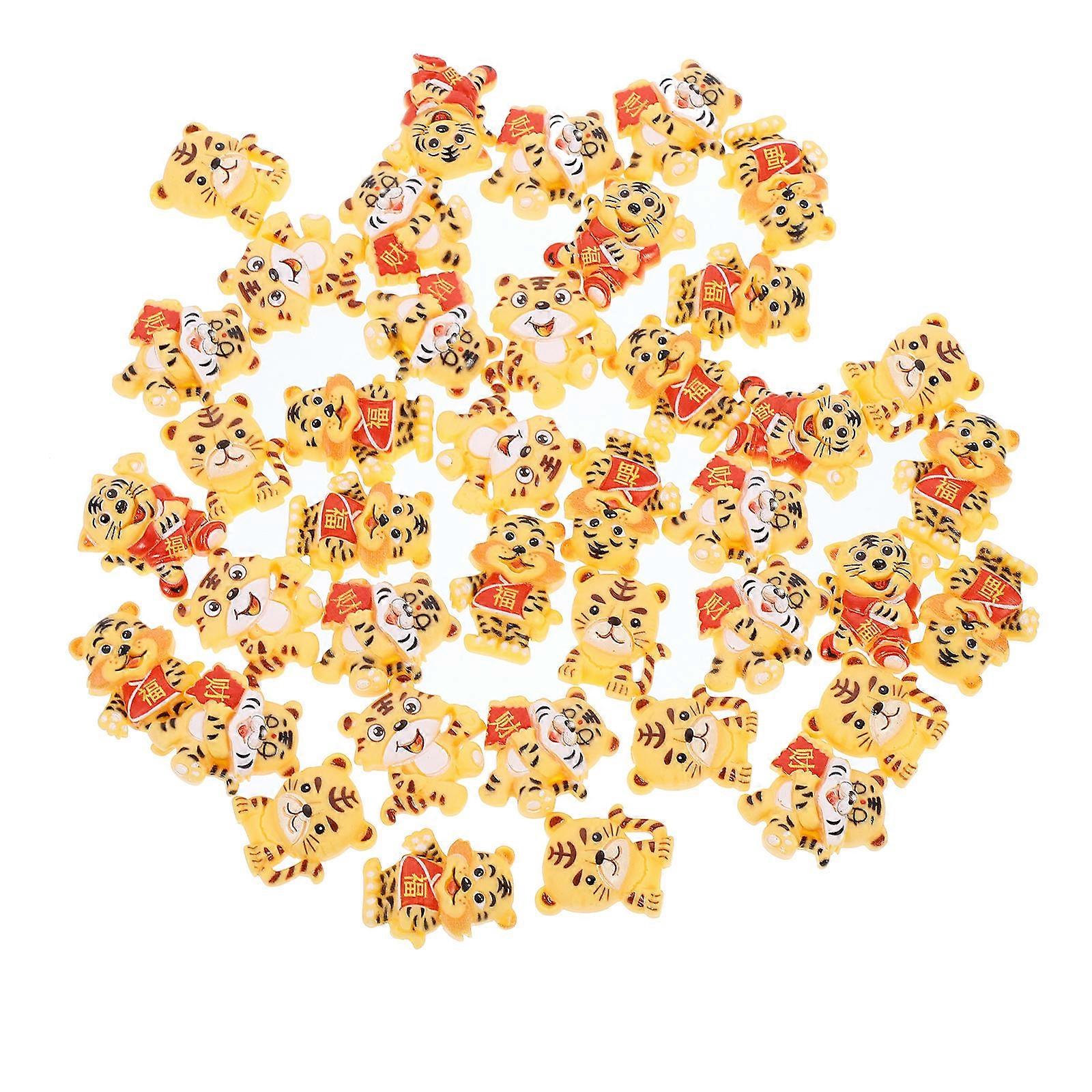 Tiger Resin Decoration for DIY Material 40Pcs Flatback Phone Case Decors