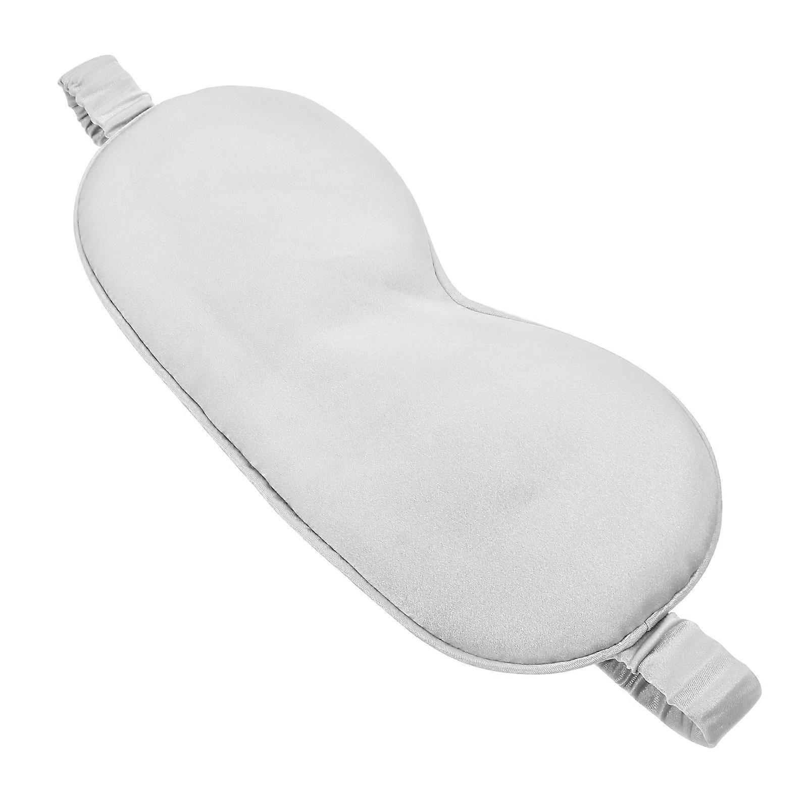 Light Blocking Eye Mask Adjustable Super-Smooth Eye Mask Light Grey Silk 1Pack