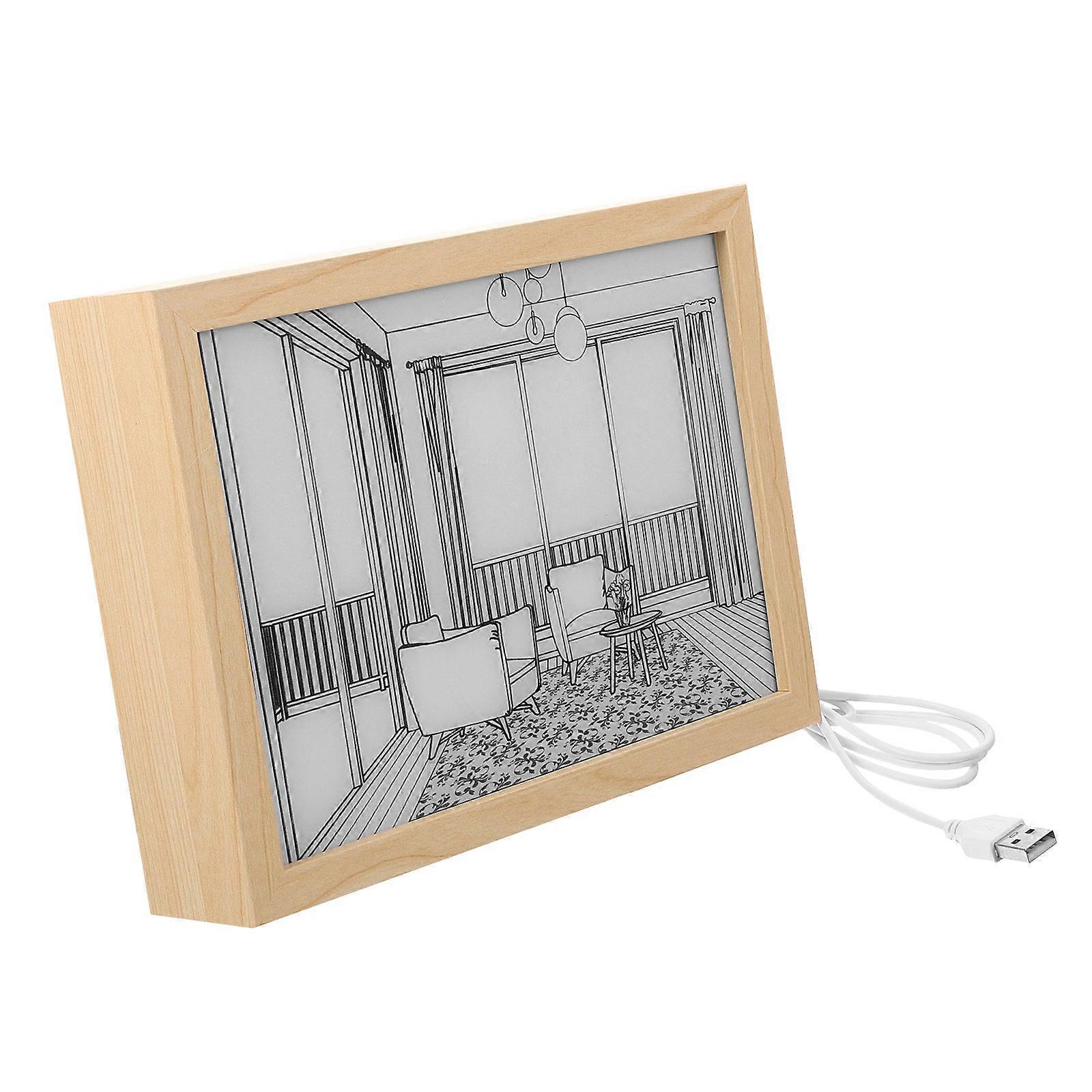 Modern Minimalist Luminous Photo Frame 4Pcs Ideal For Living Room And Bedroom Decoration With Light Function