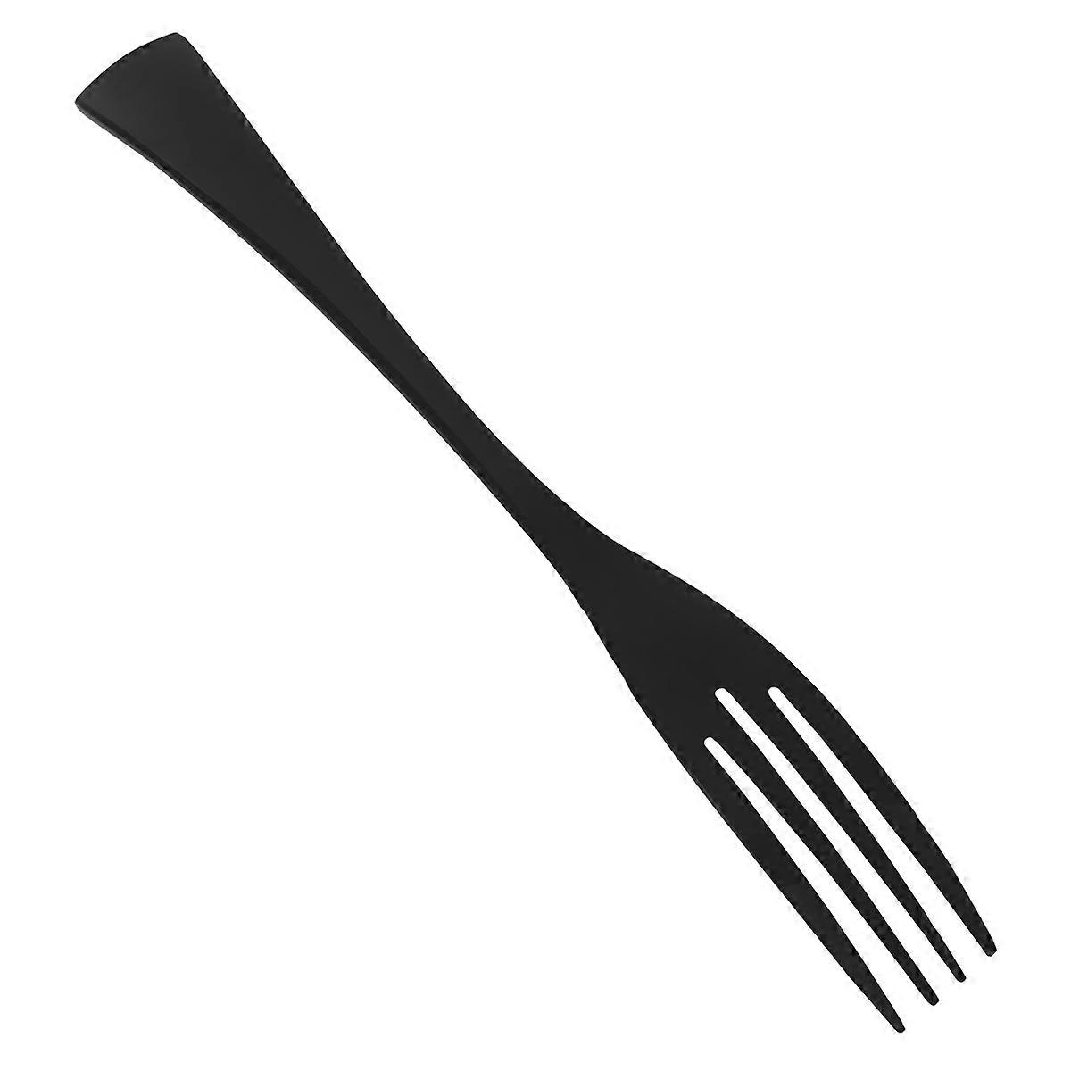 Stainless Steel Fork Tableware Home Hotel Store Use Black Mirror Surface Simple Design About 21.5x2.4x2cm 1Pcs