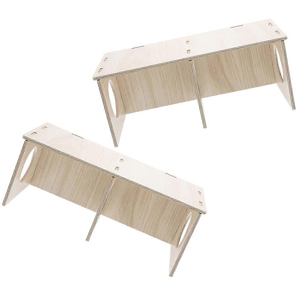 Wooden Hamster Hiding Cabin for Play and Rest 10Pcs Khaki Pet House