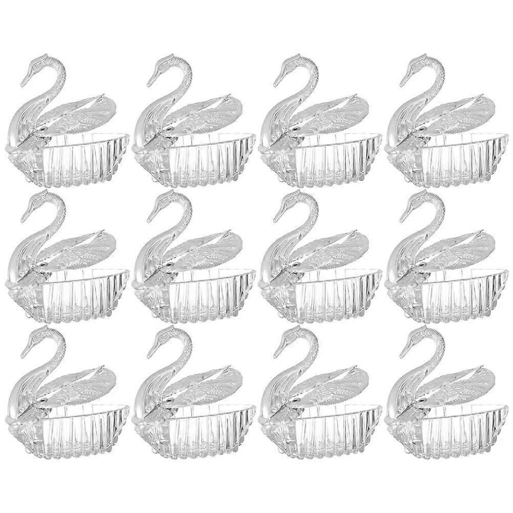 Rectangular Swan Pattern Candy Holder Great For Easter Themed Party Decoration 8.00X7.00X3.50cm Comes In 12Pcs Set