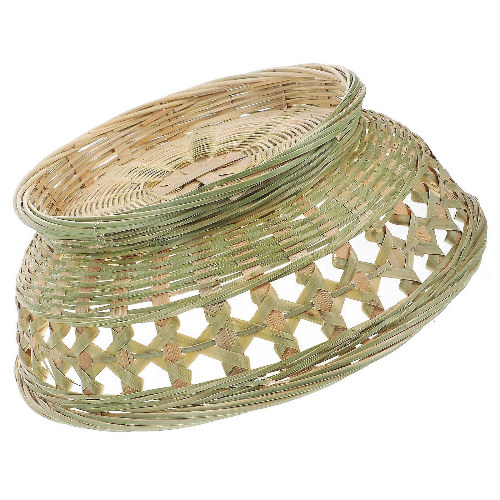 Convenient Bamboo Fruit Basket Multi-Function Storage Container 2Pcs