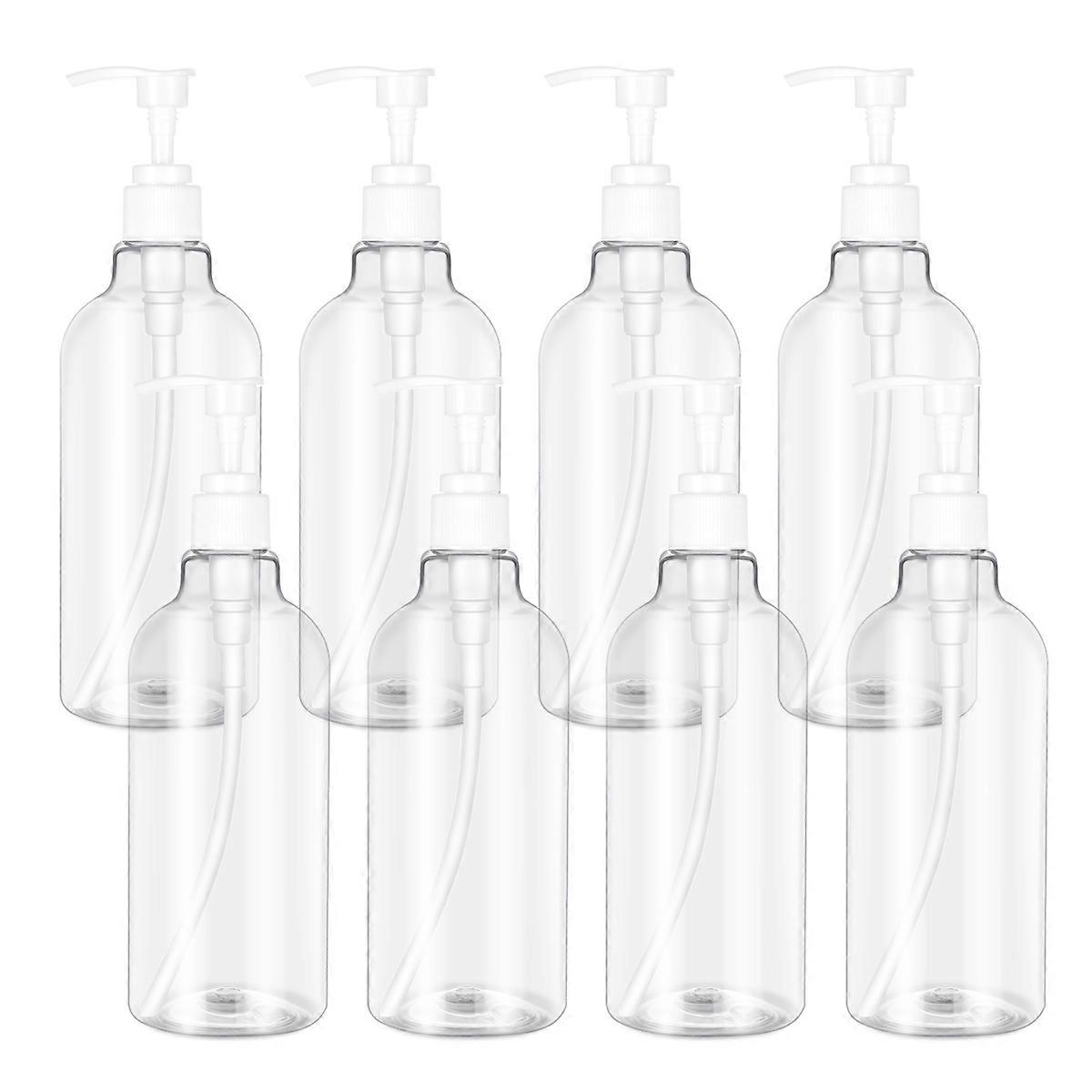 Plastic Bottles Transparent Shampoo Bottles for Storage 8Pcs with Pumps