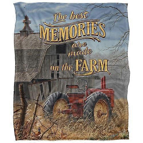 JQ Licensing Memories On The Farm Silky Tractor Supersoft Blanket