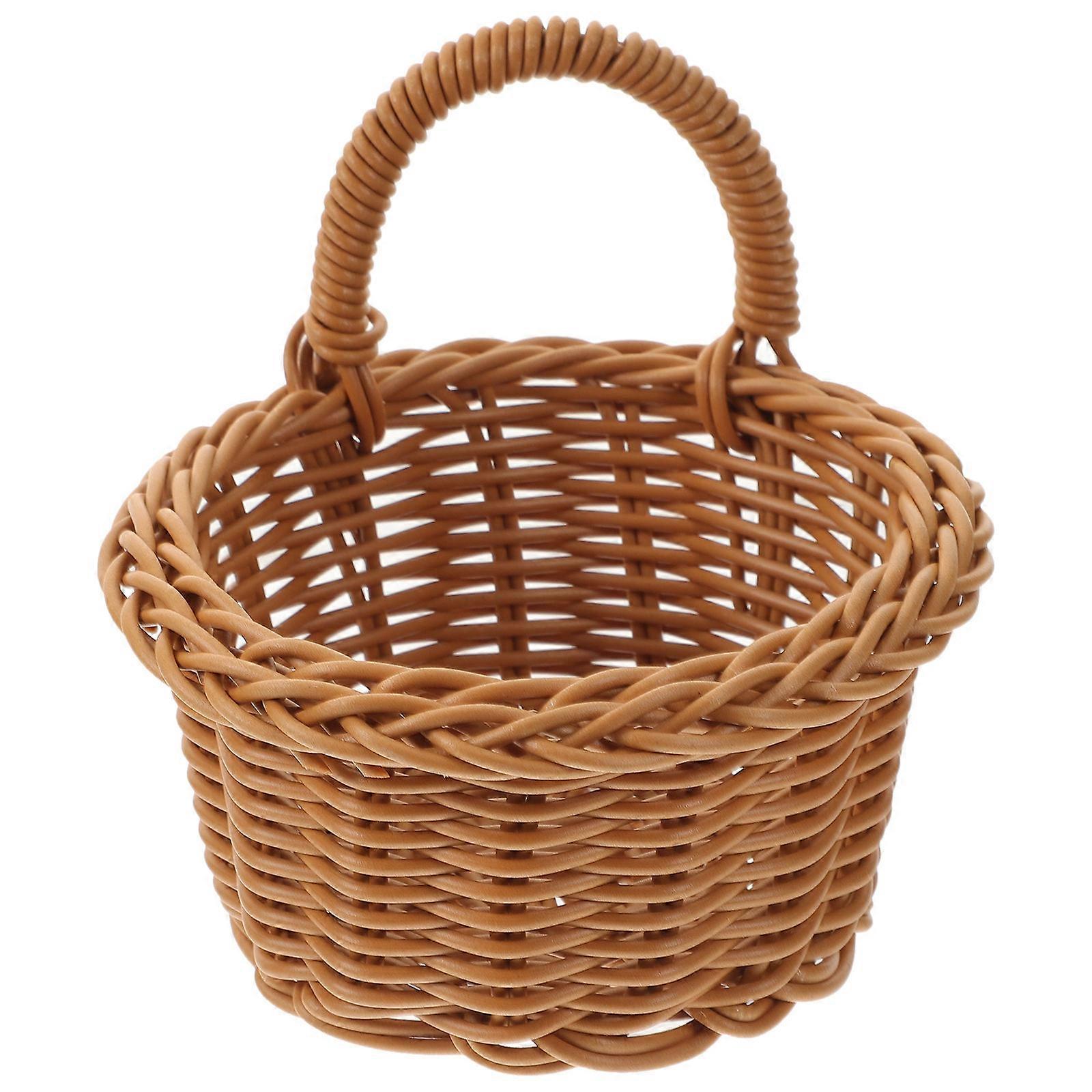 Storage Basket for Shelves Wall Hanging Onion Basket Woven Shape Plastic Material Kitchen Use 5.5×4.7×4.7in 1Set