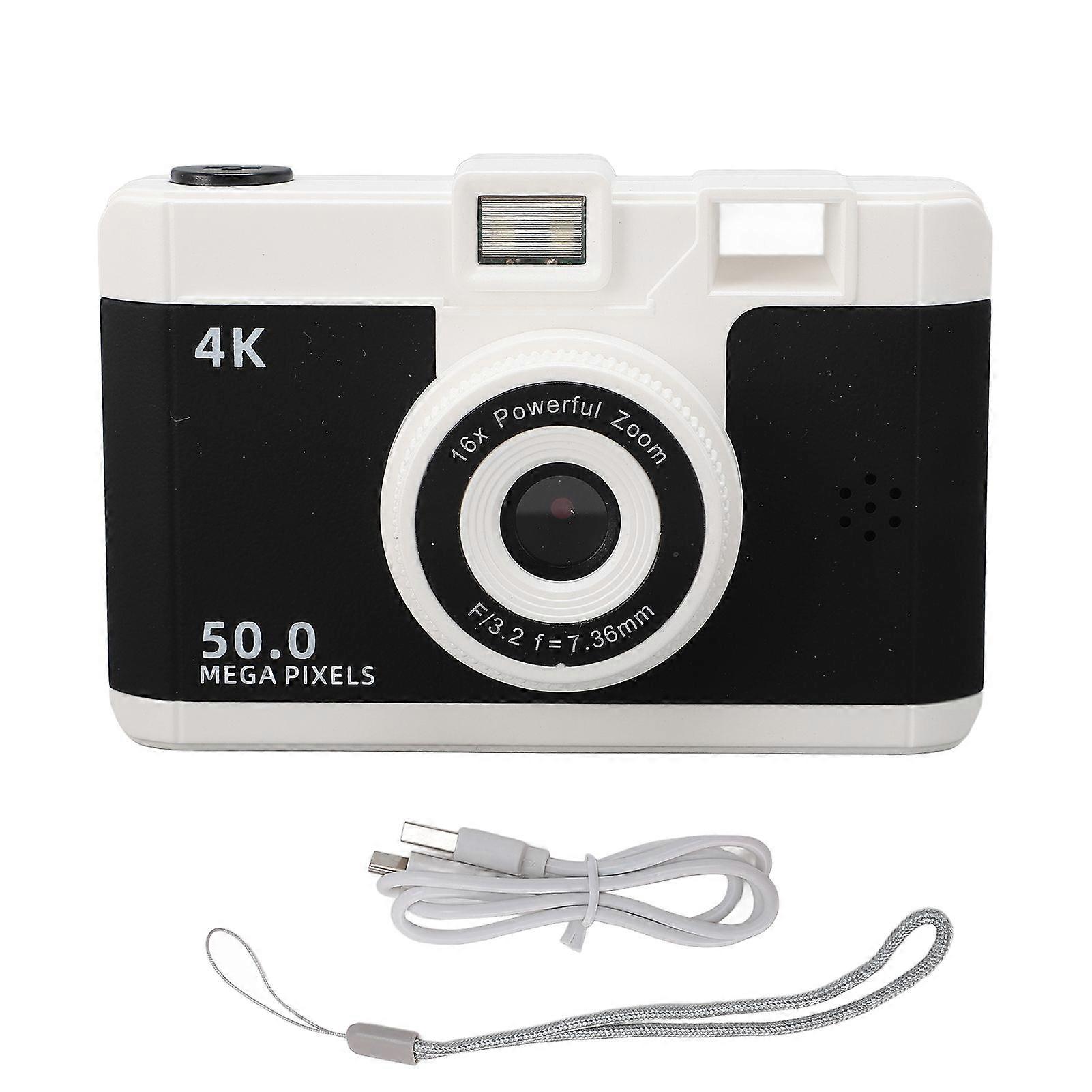 50MP 1080P Digital Camera Front Rear Dual Cameras Compact Small Camera with 8X Digital Zoom 2.4 Inch Screen 800mAh Battery Black