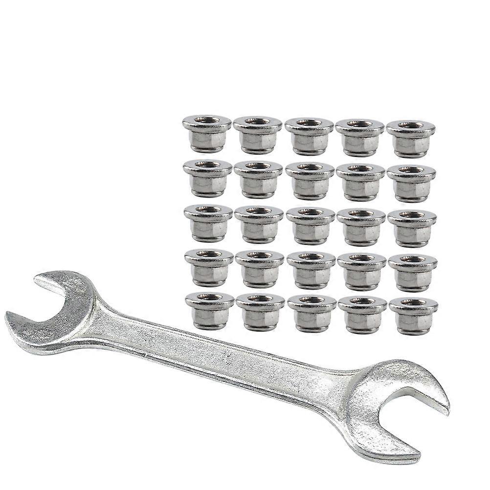 Stainless Steel Lock Nut Set with 25Pcs Nylon Insert Nuts and One Wrench