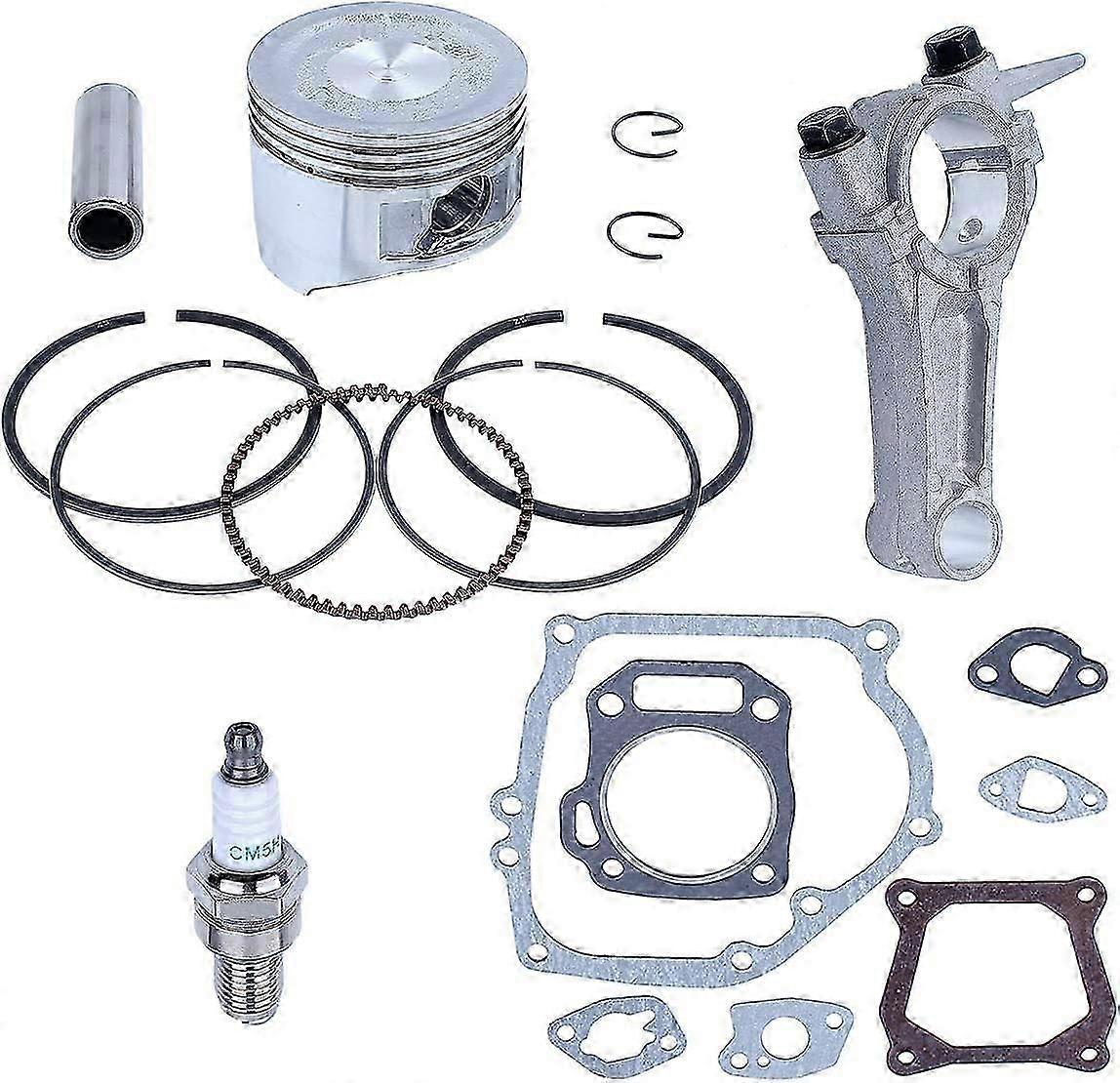 68mm Piston Ring Kit with Complete Connecting Rod Gasket Set for Honda GX160 5.5HP 4-Stroke Generator Engine