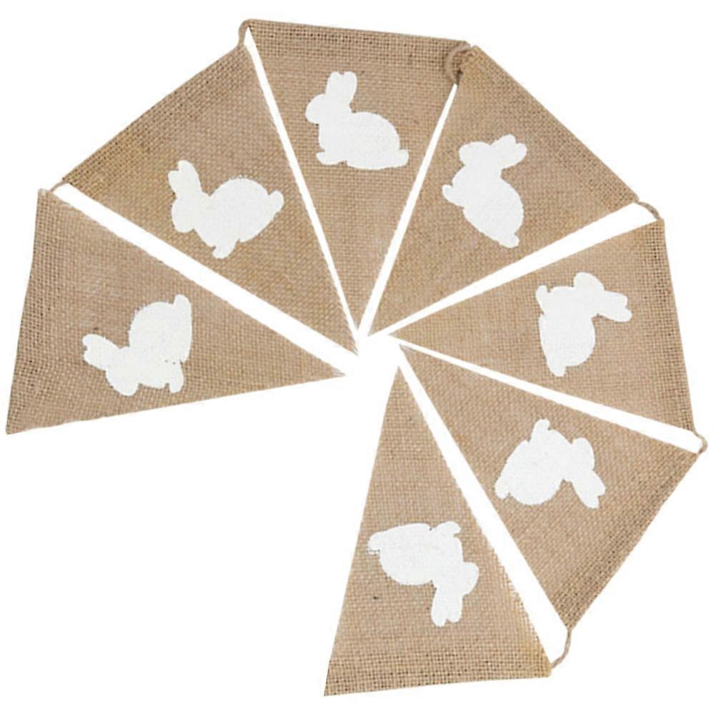 Easter Banner Rabbit Garland for Party Decoration with 5Pcs Bunting Flags