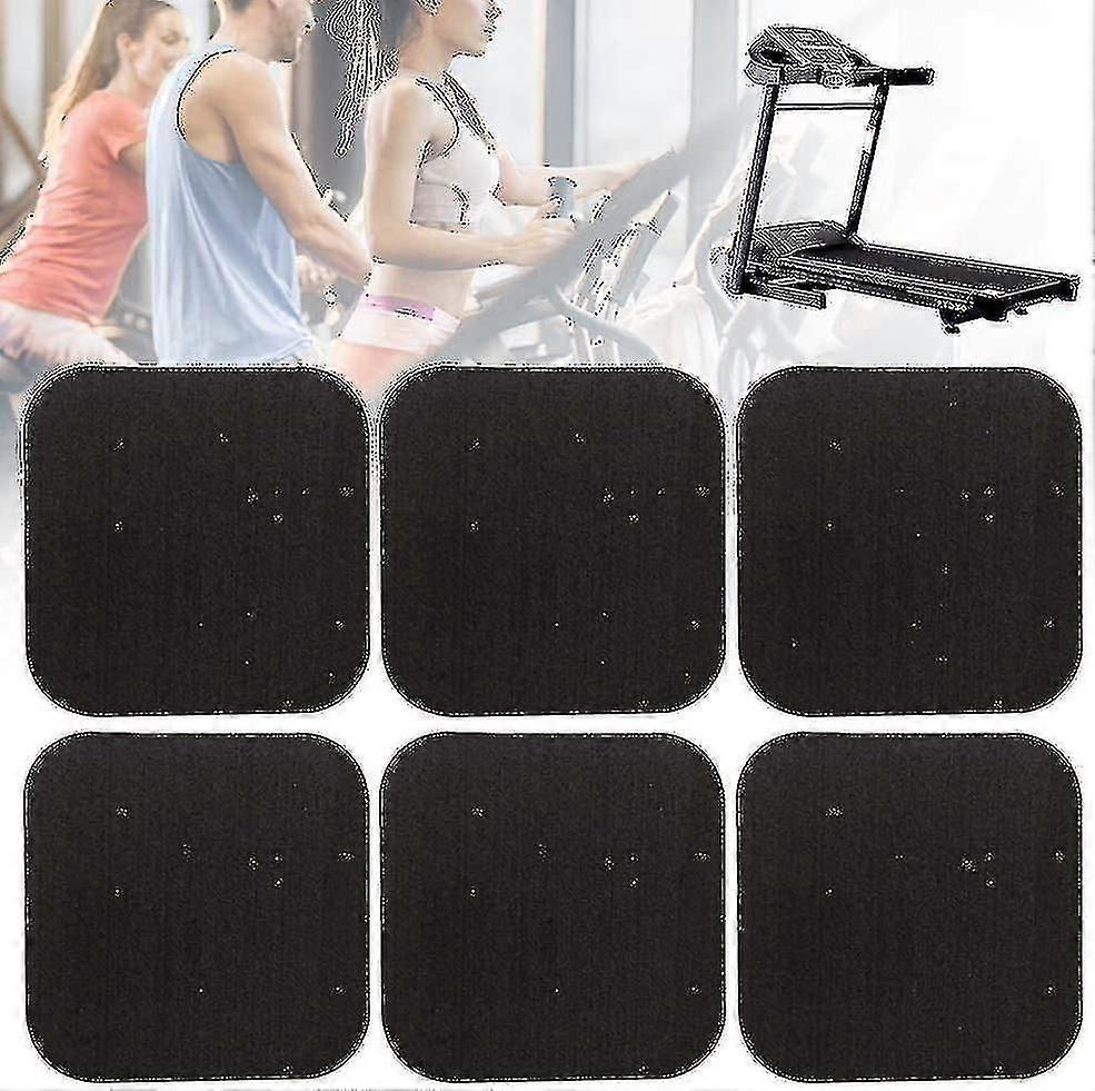 6pcs Treadmill Shock Absorber Mat, Home Anti-vibration Sound Insulation Thickened Floor Cushion