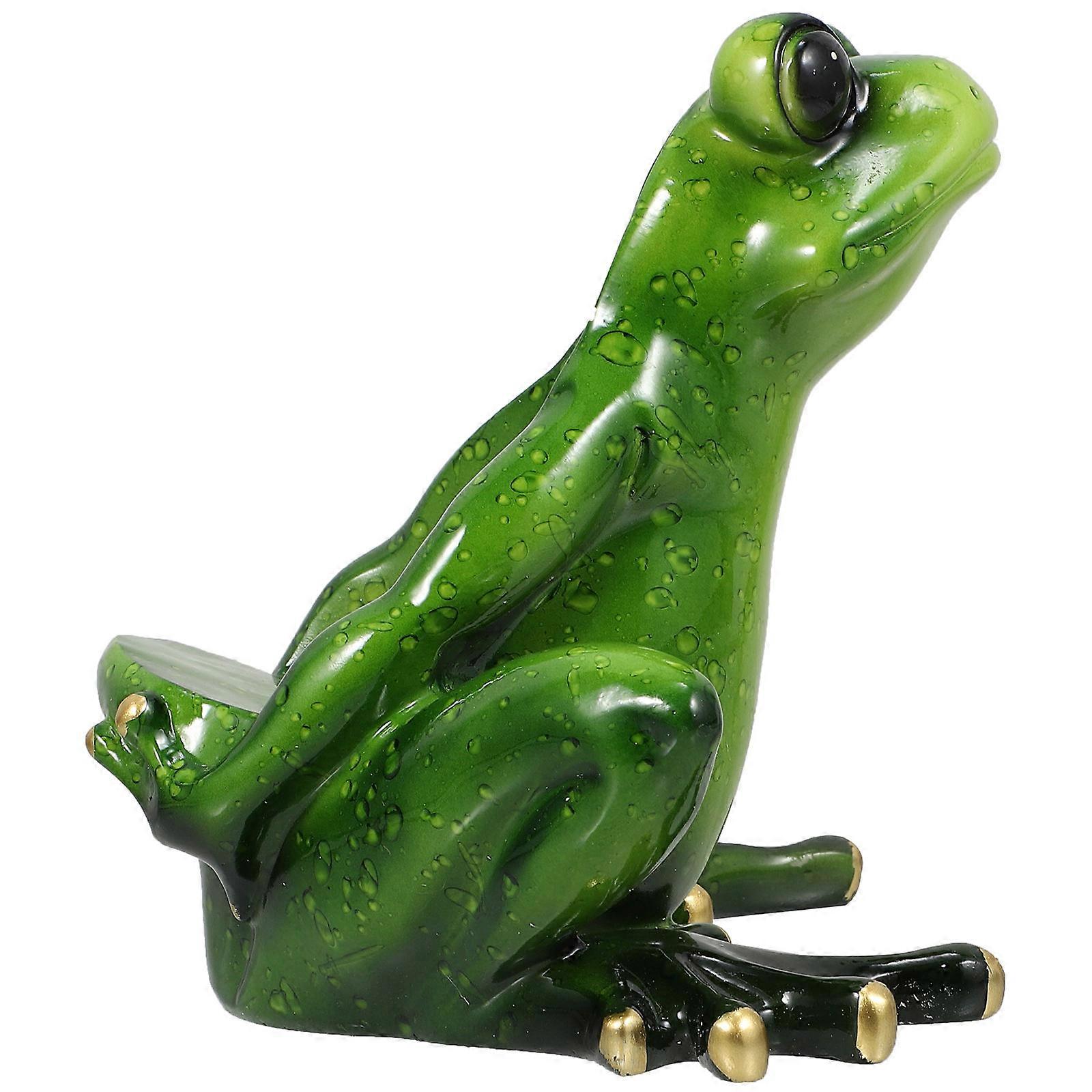 Creative Rack Resin Material for Display 2Pcs Green Frog