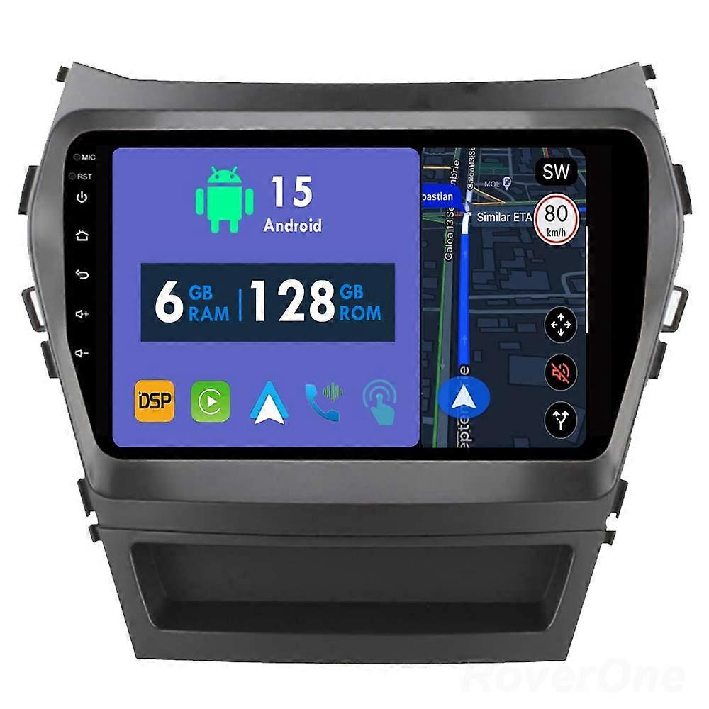 Car Radio 6G+128G CarPlay GPS Navigation Head Unit for Hyundai Santa Fe 3 2013 - 2016 Android Auto Bluetooth Stereo Touch Screen