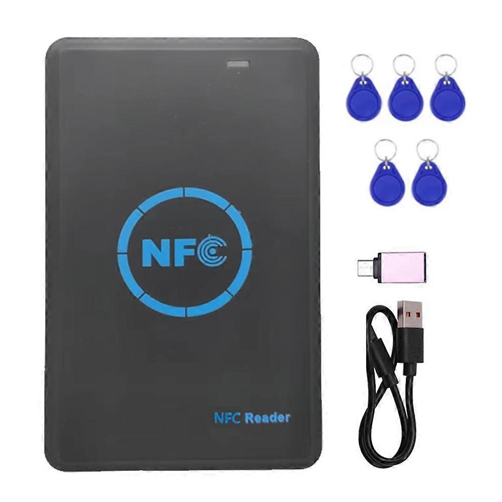 5-Band NFC Smart Chip Reader/Writer+5XCUID Keychain 125K 13.56M Copier HID Duplicator Tag Clone ID IC Keychain Key Copy