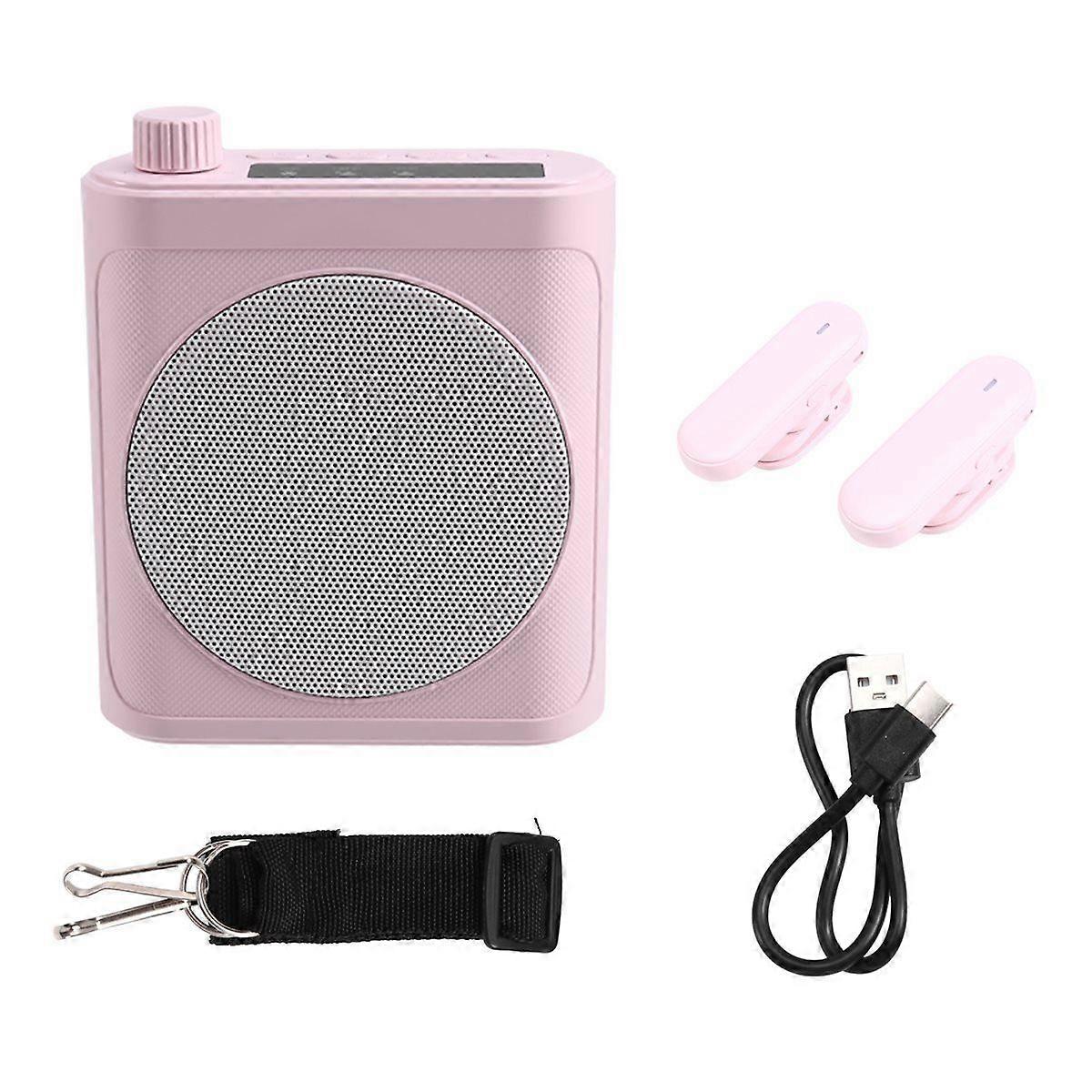 Mini Wireless Speaker with Lavalier Microphone BT Portable Voice Amplifier for Teachers Tour Guides Coaches