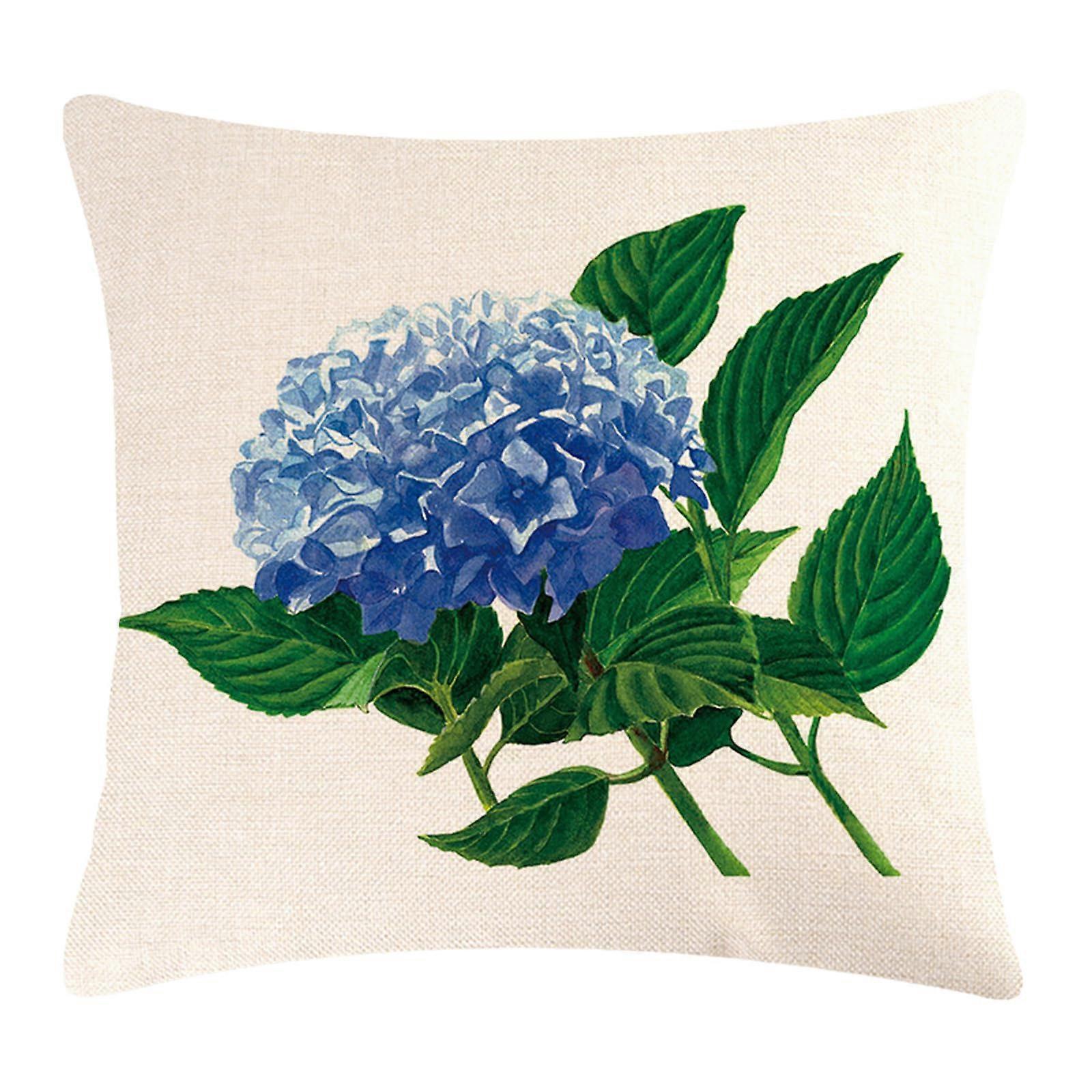 Soft Hydrangea Pillowcase Flower Print Pillow Cover For Decorative Throw Pillow