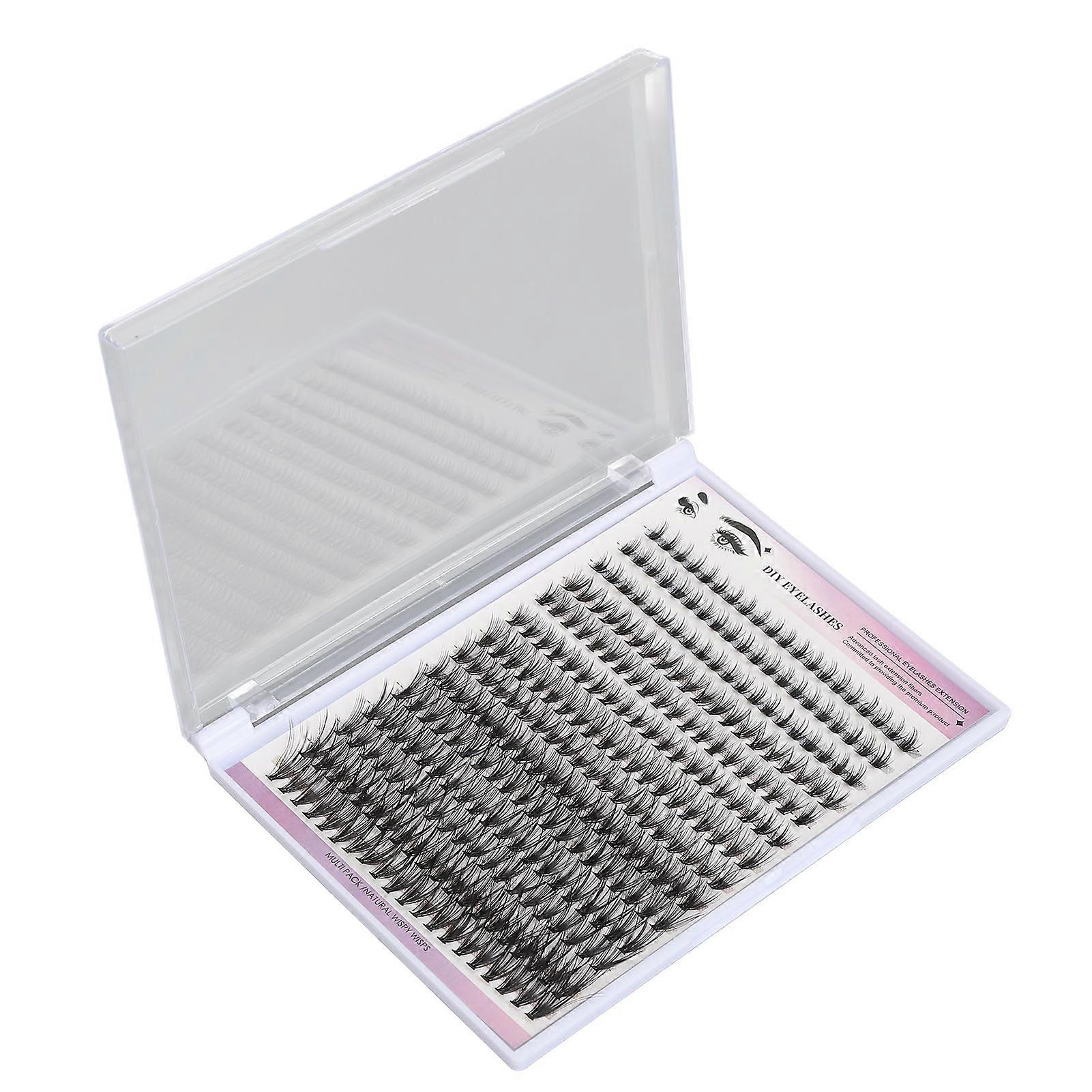Individual Lash Extensions 280pcs Clusters 8 to 16mm D Curl Fluffy Volume Eyelash Clusters DIY Lash Set for Home Travel