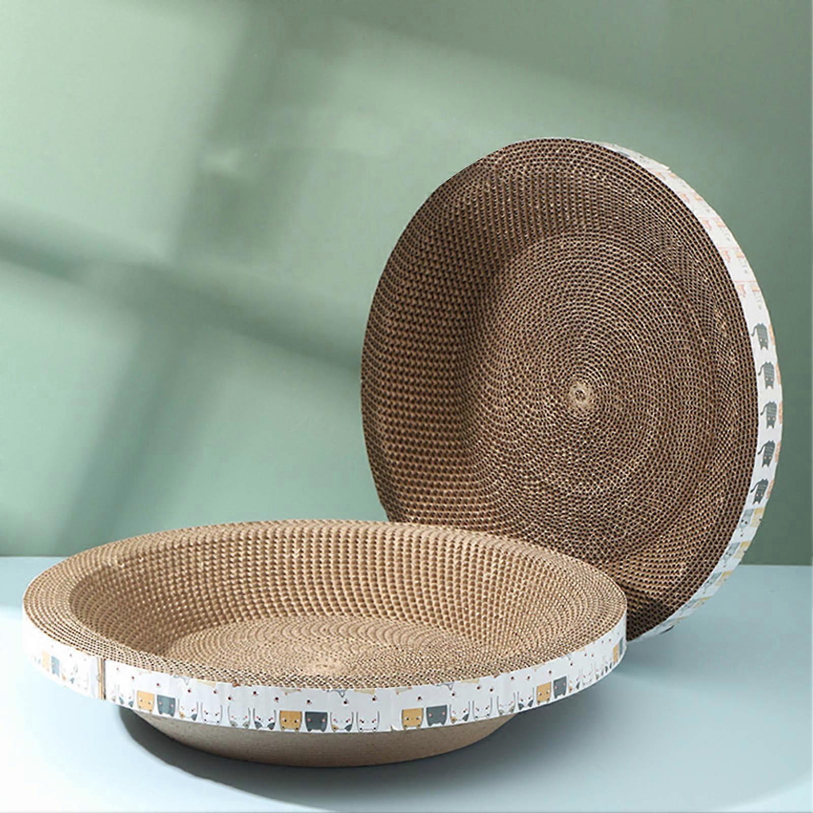 Cat Scratcher Bed Scratch Resistant Round Corrugated Large Cat Scratch Pad Nest for Furniture Protection 