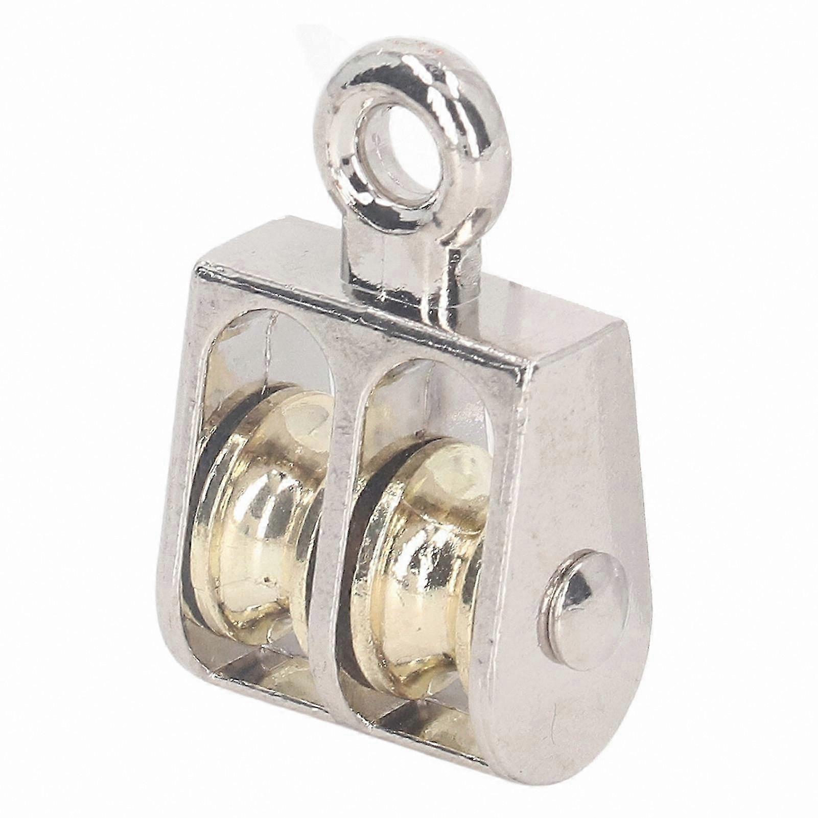 4-Pack Zinc Alloy Double Pulley Block for Lifting Operations Up to 220 Pounds Per Unit