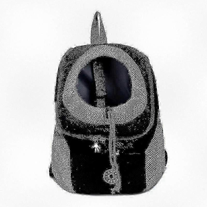 Portable Mesh Pet Carrier Backpack for Dogs and Puppies with Front Shoulder Strap