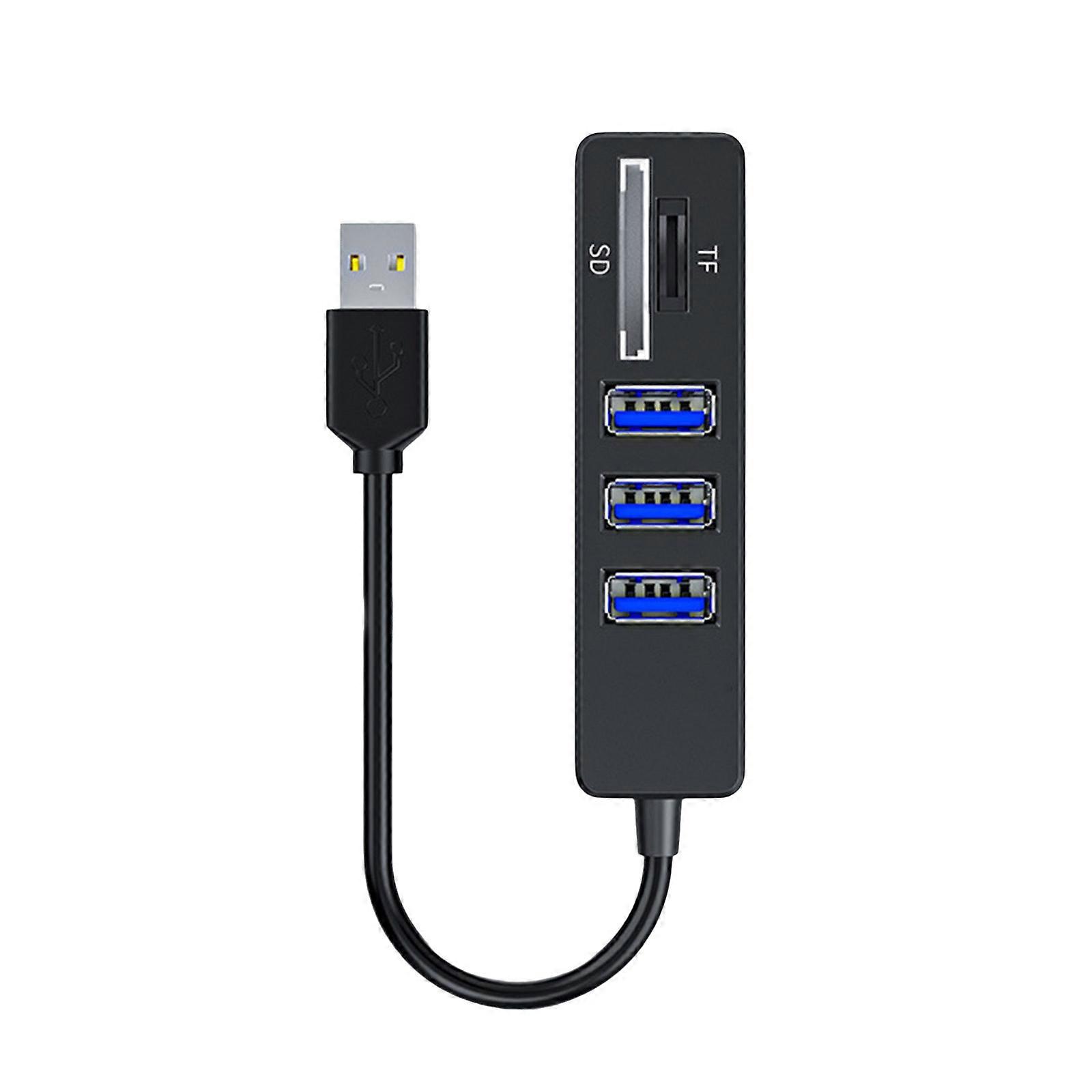 USB 2.0 Adapter Hub Card Reader 5 Port Fast Data Expansion For Office Efficiency, Supports Keyboard, Mouse, Hard Drive Multicolor