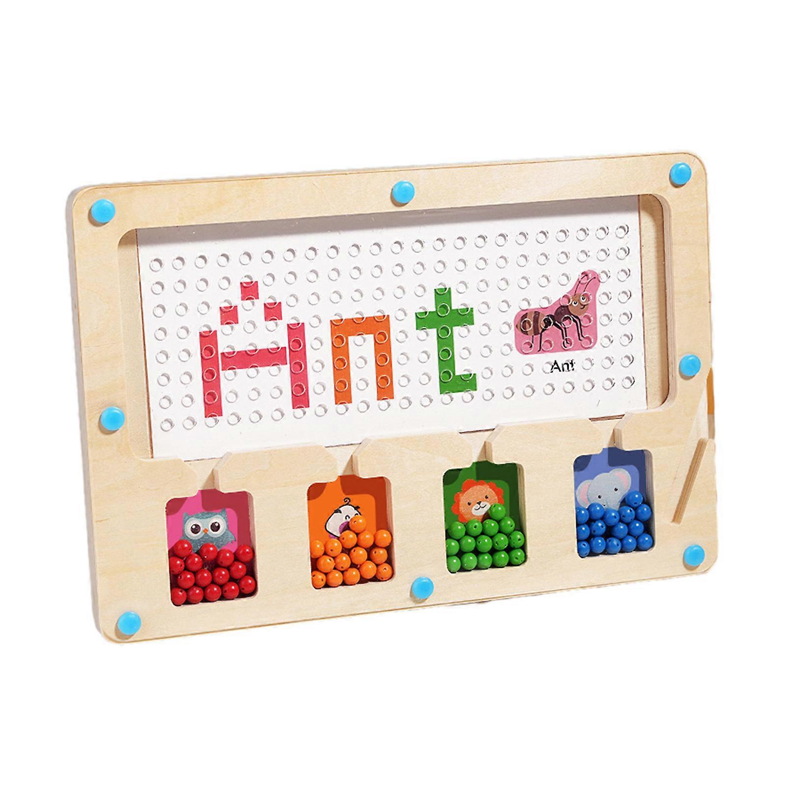 Kids Magnetic Drawing Toy Interactive Drawing Pen Driving Beads Tabletop Game Board Game Educational Toy for Toddlers Multicolor