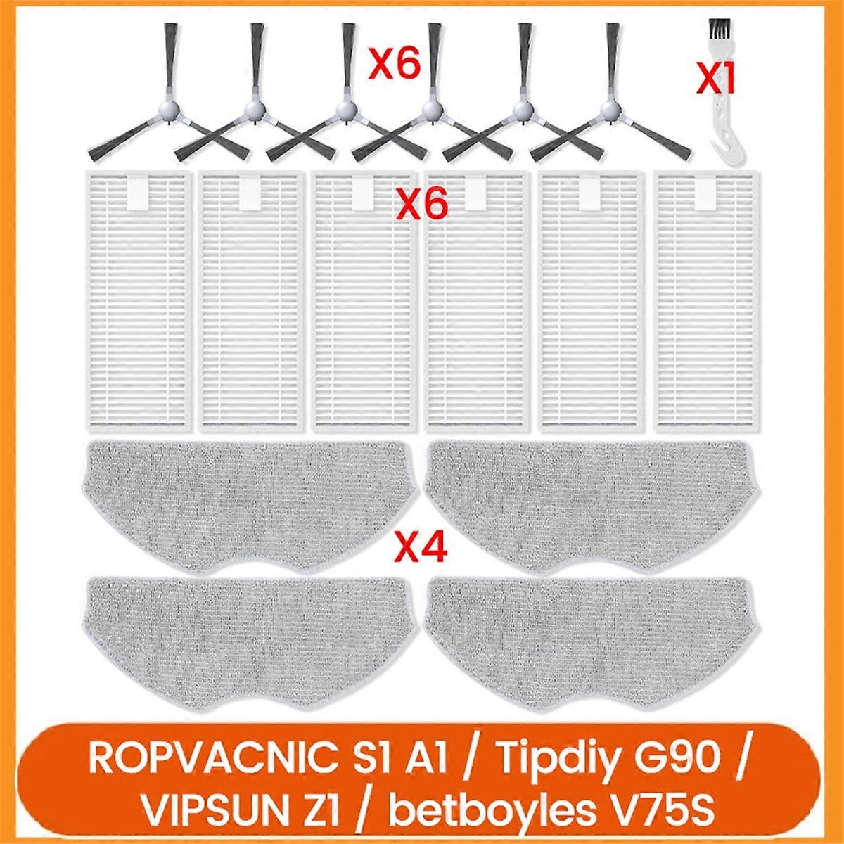 Filters Brushes Mop Pads for ROPVACNIC S1 A1 for Tipdiy G90 for VIPSUN Z1 for Betboyles V75S Robot Vacuum Accessory