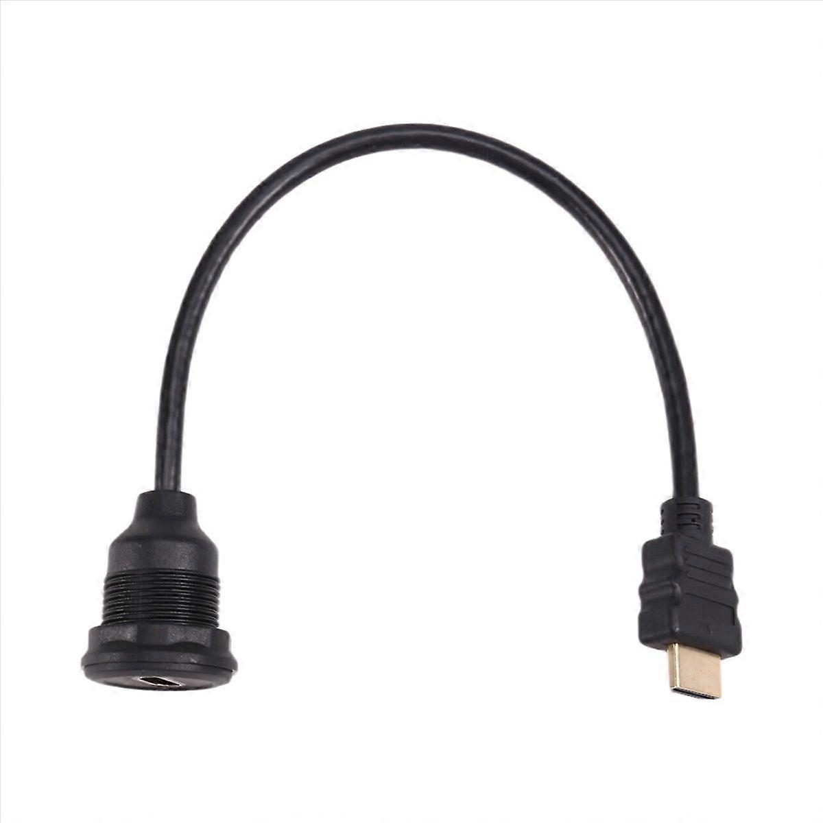 4K -Compatible Panel Mount Cable Round Flush Mount Female to Male Adapter High-Speed -Compatible Ca