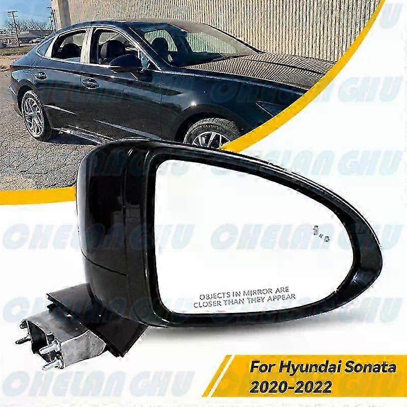 Exquisite For Hyundai Sonata 2020 2021 2022 Us Version Right Side 8 Pins Black Painted Mirror Assembly With Heated Blind Spot Power Adjust