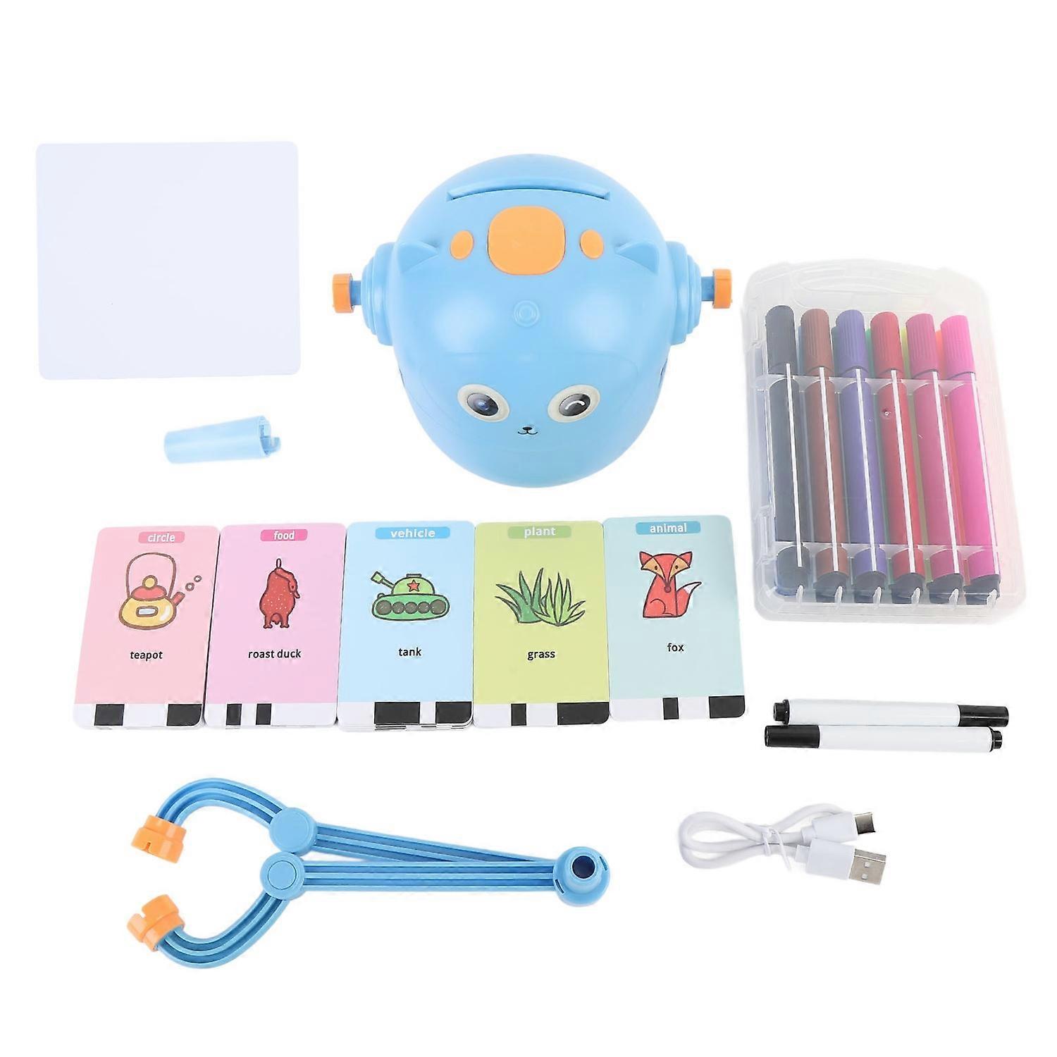 Smart Drawing Robot Interactive Educational Painting Learning Robot with 100 Learning Word Cards Col