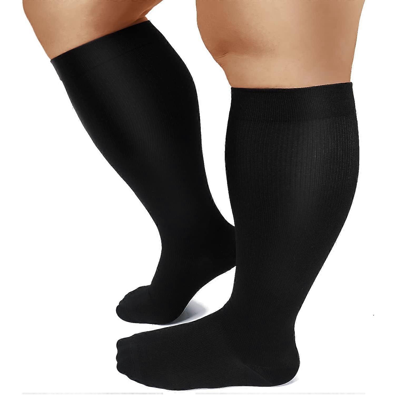 OLENNZ Wide Calf Compression Socks for Women and Men Circulation, Plus Size Knee High Support Stockings, 4XL