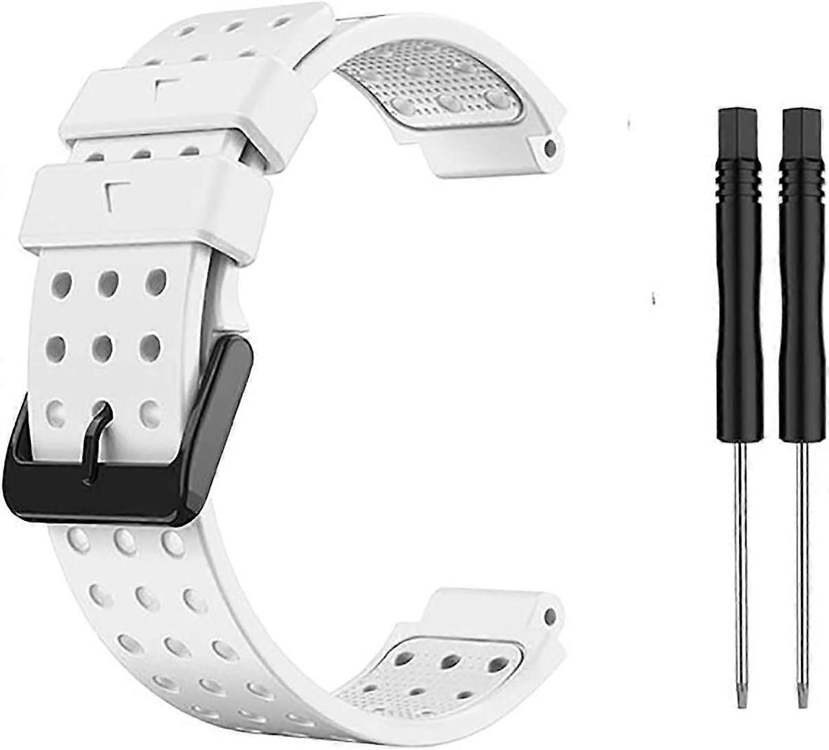 White Strap for Garmin Approach S20/ S5/ S6, Soft Silicone Replacement Strap, Compatible with Garmin Forerunner 220/230/ 235/620/ 630/ 735XT/ 235lite