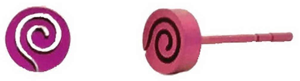 Ti2 Titanium Whirlpool Stud Earrings - Pink