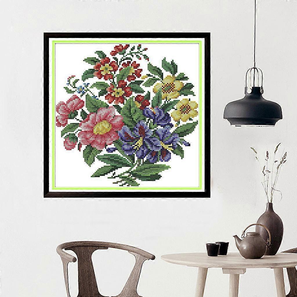 Printed Christmas Cross Stitch Kit with a Pre-Printed