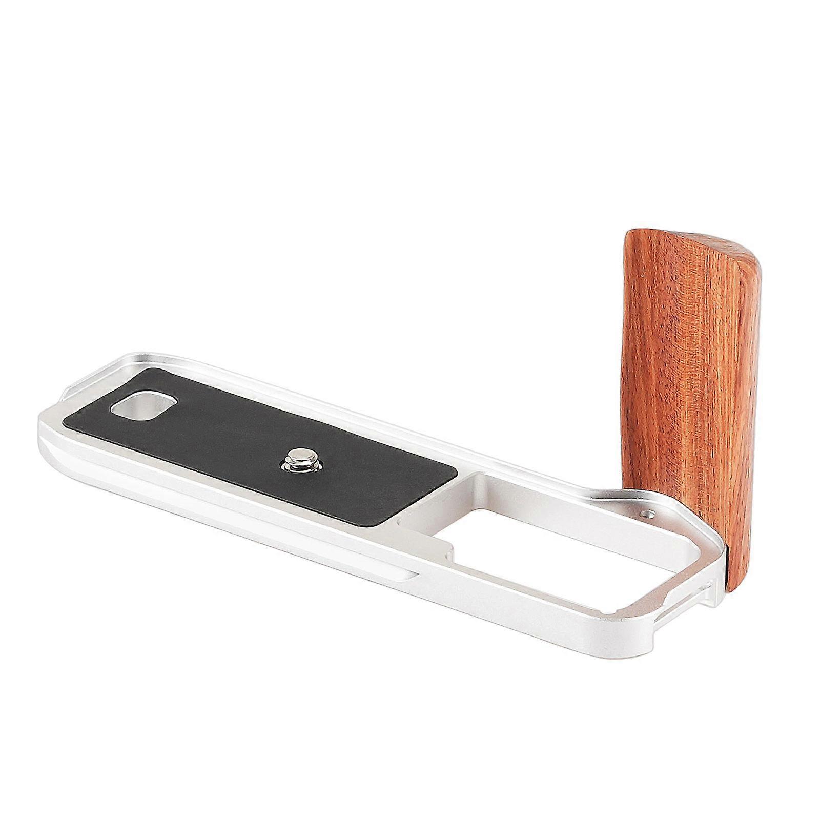 Professional Vertical Shoots Grip Ergonomic Wooden Handle Rapid Detach Mechanism for GFX 100RF  Silver