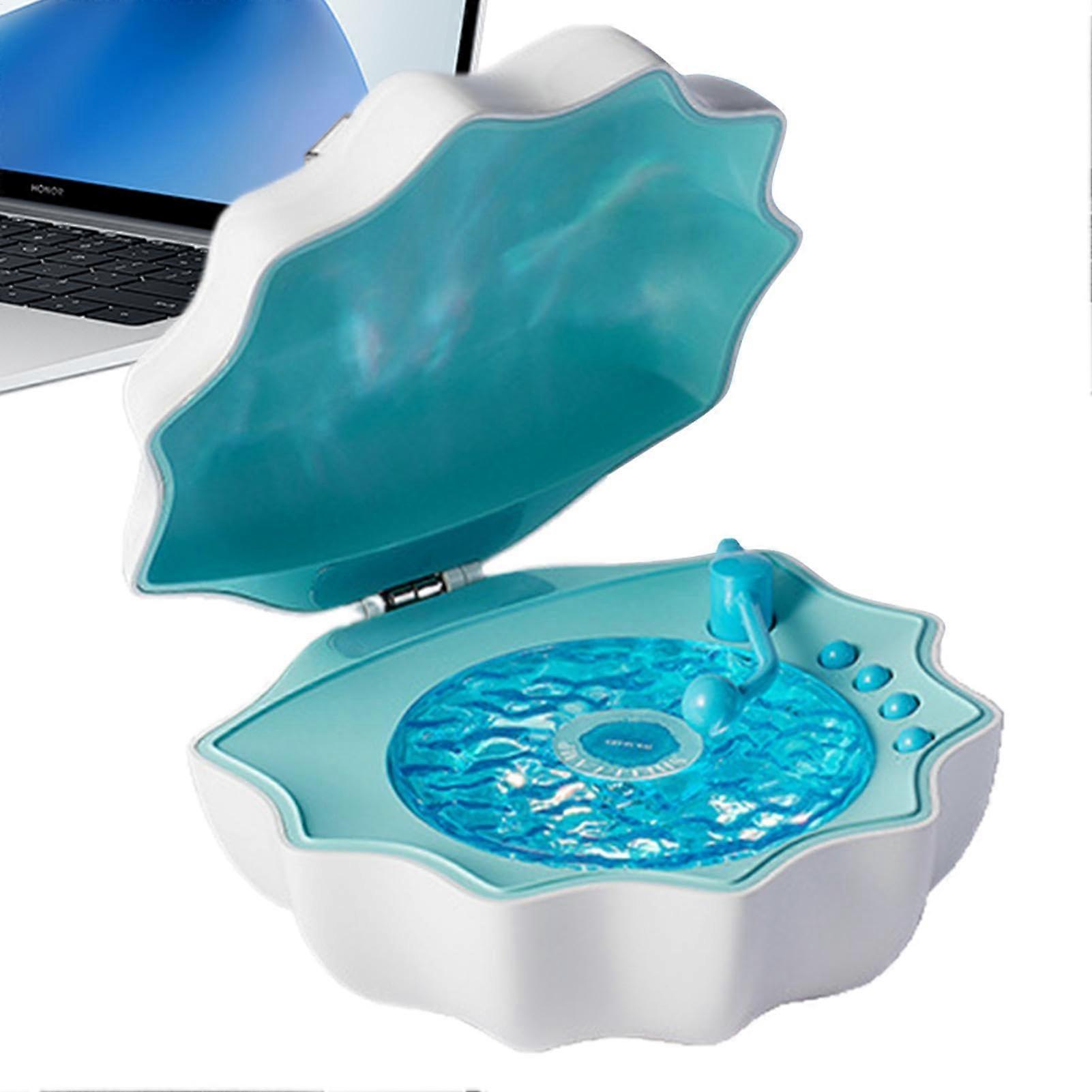 Shell Speaker Seashell Wave Speaker, Bluetooth Shower Speaker With Adjustable Ambient Lighting, Blue